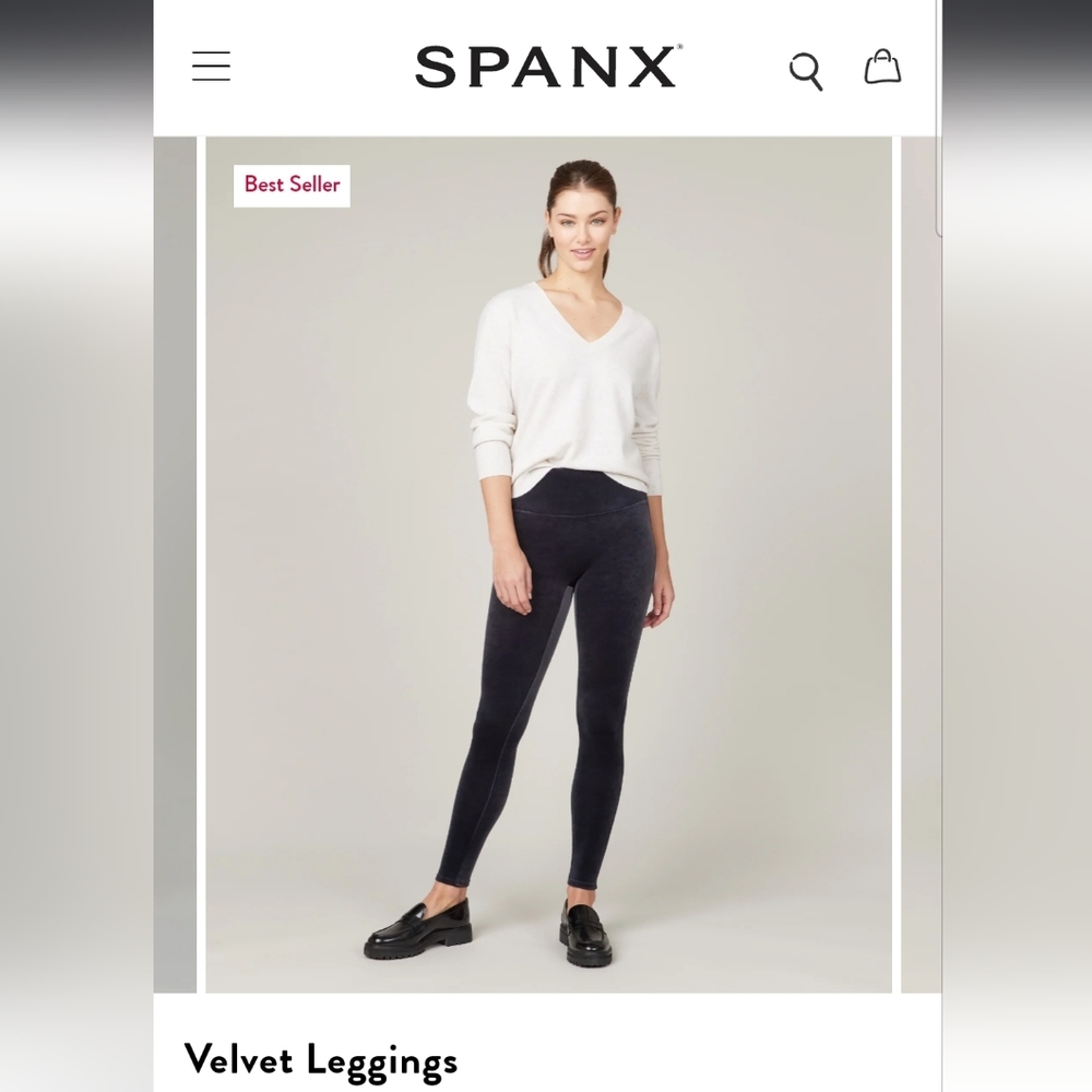 SPANX Velvet Leggings. SZ M